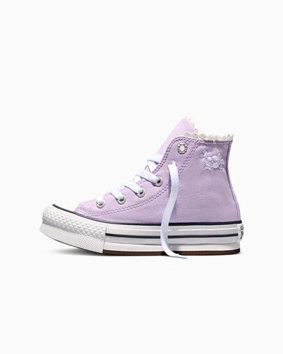 Chuck Taylor All Star EVA Lift Platform Bubble Flowers Lavender Latte/White/Black, Inner Side View