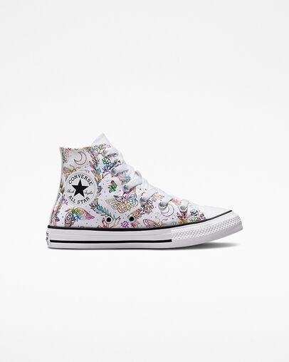 Chuck Taylor All Star Butterfly Shine White/Pink/Purple/Blue, Outer Side View