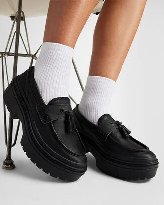 Chuck Taylor All Star Lugged Heel Loafer Platform Leather Black/Black/Black, Outer Side View