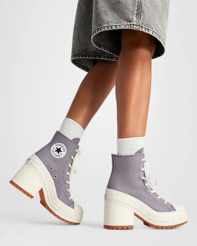 Chuck 70 De Luxe Heel Mauve Stone/Natural Ivory, Reflective View