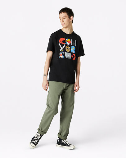 Wrecking Crew Art Tee Converse Black, Full Body View