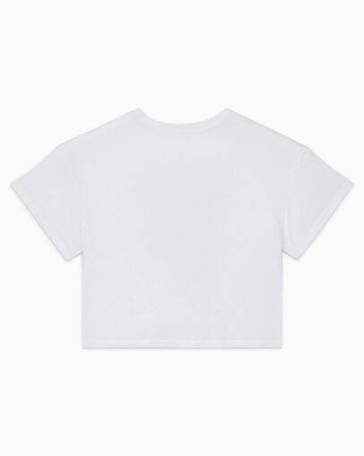 Tie Front Boxy T-Shirt White, Back View