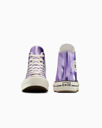 Chuck Taylor All Star EVA Lift Platform Metallic Purple/Egret/Black, Heel View