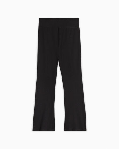 Pintuck Flared Leggings Black, Back View