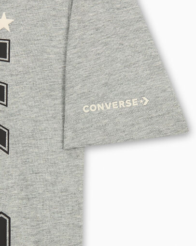 Retro Varsity T-Shirt Dark Grey Heather, Full Body View