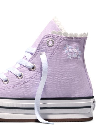 Chuck Taylor All Star EVA Lift Platform Bubble Flowers Lavender Latte/White/Black, Detail Angle View