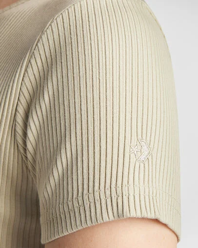 Ribbed Slim T-Shirt Pale Surplus