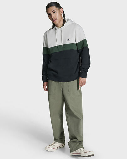 Color Block Pullover Hoodie Grey Multi, Back View