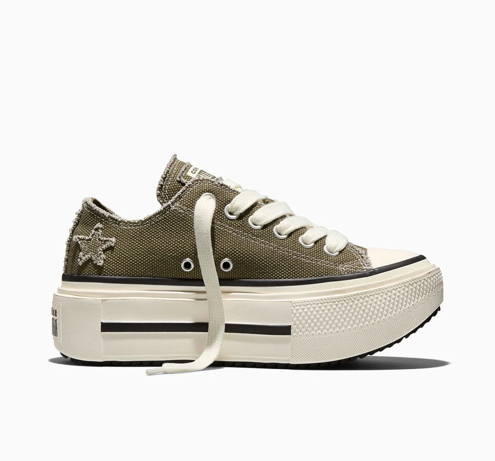 Chuck Taylor All Star Lift Double Stack Distressed Stars Utility/Black/Egret