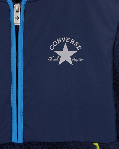 Sherpa Half Zip Jacket Midnight Navy, Full Body View