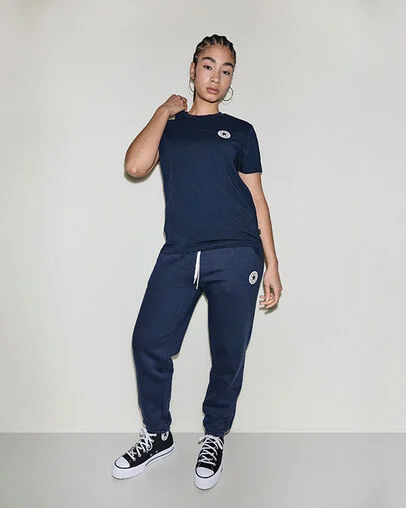 Chuck Taylor Patch T-Shirt Converse Navy, Full Body View