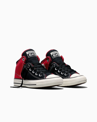 Chuck Taylor All Star High Street Varsity Black/Red/White, Top and Side View