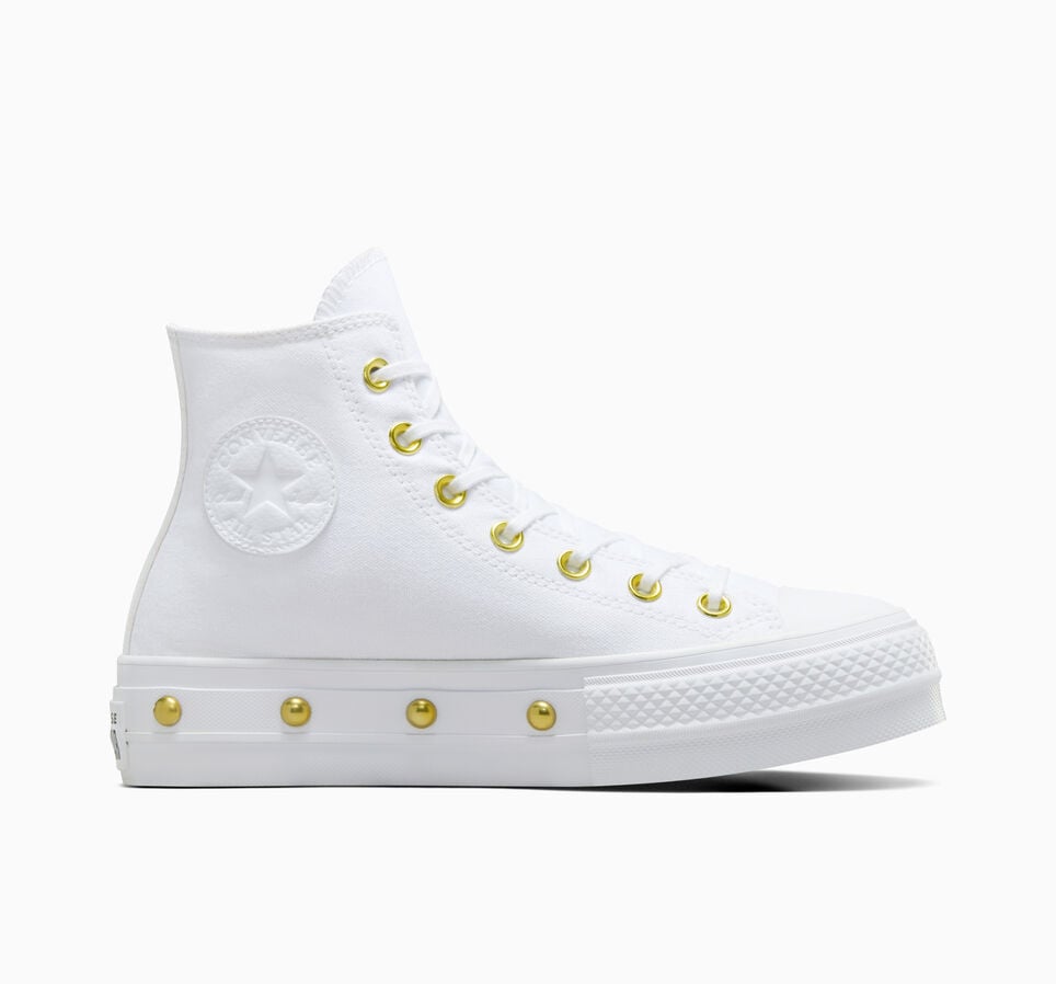 Chuck Taylor All Star Lift Platform Star Studded White/White/Gold