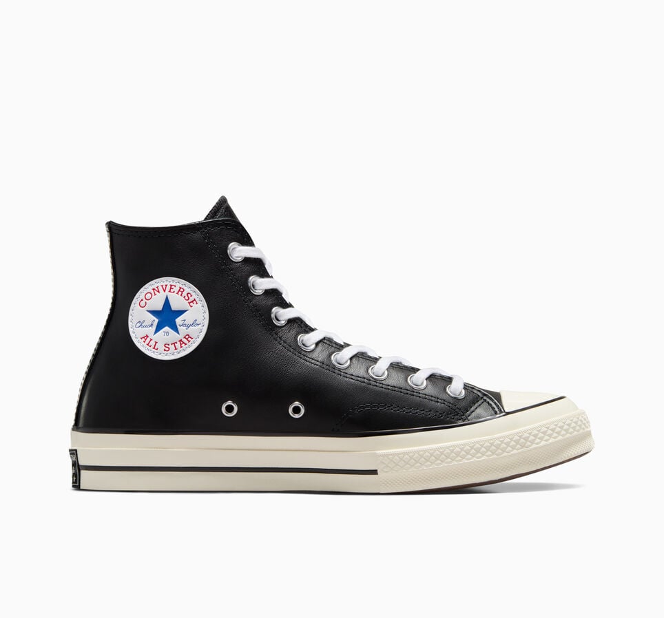 Chuck 70 Leather Black/White/Egret