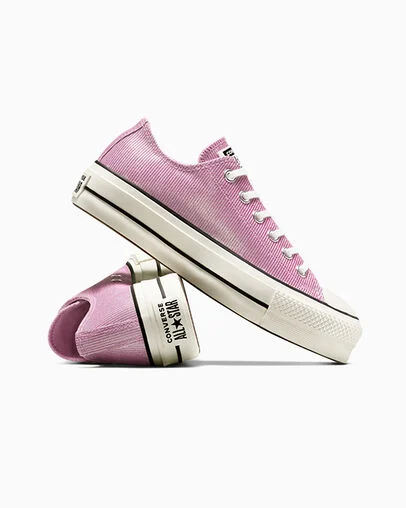 Chuck Taylor All Star Lift Platform Sparkle Cliffside Rose/Egret/Black, Detail Angle View