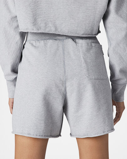 Essentials Lightweight Womens Shorts Light Grey Heather, Back View