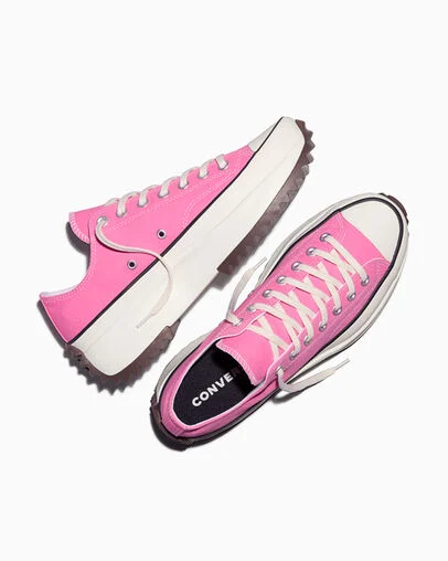 Run Star Hike Platform Canvas Oops Pink/White/Black, Angled View