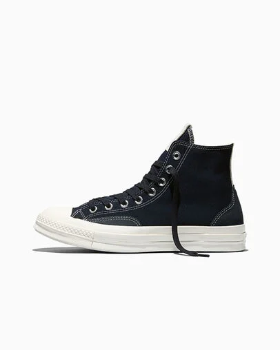 Chuck 70 Canvas & Suede Total Eclipse Black/Egret/Light Grey, Inner Side View