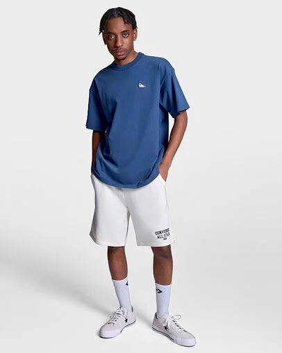 Sneaker Patch Loose-Fit T-Shirt Slacker Blue, Front View