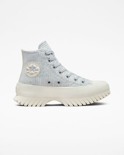 Chuck Taylor All Star Lugged 2.0 Velour Gravel/Egret/Egret, Outer Side View