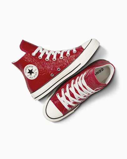 Chuck Taylor All Star Crinkled Leather Days Ahead/Egret/Black, Angled View