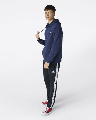 Star Chevron Embroidered Pullover Hoodie Obsidian