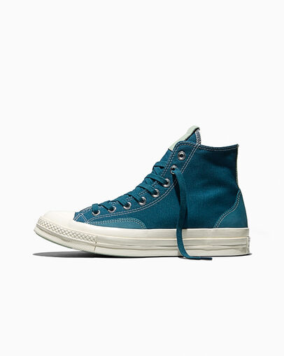 Chuck 70 Canvas & Suede Murky Waters Blue/Egret/Thyme Again Green, Inner Side View