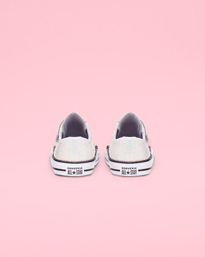 Coated Glitter Hook and Loop Chuck Taylor All Star Wolf Grey/Black/White