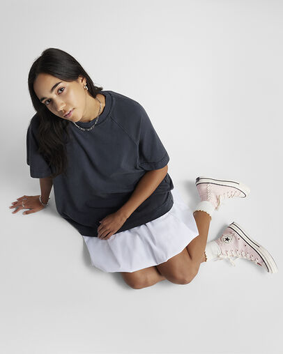 Chuck 70 Crafted Laces Pale Petal/Egret/Warm Clay, On Foot Shot 2