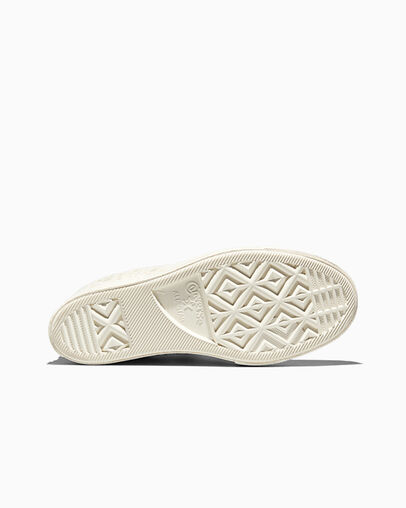 Chuck 70 Wedge Platform Crocheted Satin Egret/Egret/Black, Outsole View