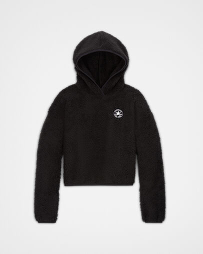 Sparkle Chuck Taylor Patch Sherpa Hoodie Black