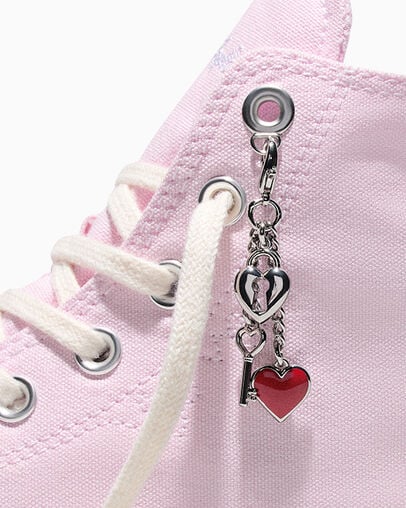 Chuck Taylor All Star Valentine's Day New Found Bloom Pink/Egret/Days Ahead Red, Detail Angle View