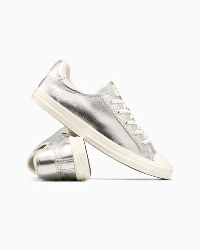 Chuck Taylor All Star Dainty Metallic Silver Metallic/Egret, Detail Angle View