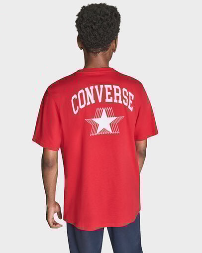 Retro Chuck Taylor T-Shirt Red, Full Body View