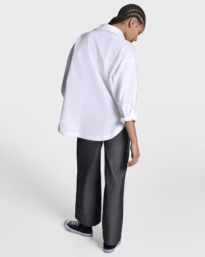 Oversized Oxford Shirt White, Detail View