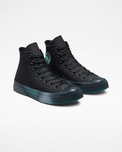 Chuck Taylor All Star CX Spray Paint Black/Cyber Teal/Ghosted, Angled View
