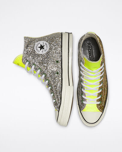 Converse x JW Anderson Glitter Chuck 70 High Top Gold/Silver/Egret