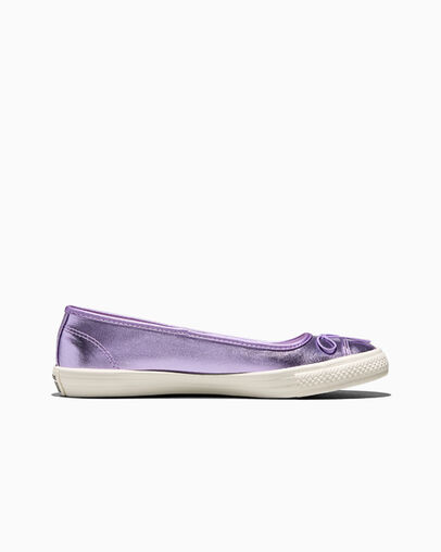 Chuck Taylor All Star Dainty Ballerina Metallic Lilac Metallic/Egret, Outer Side View
