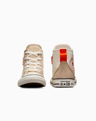 Chuck Taylor All Star Canvas Overlay Nutty Granola/Orange/Egret, Heel View