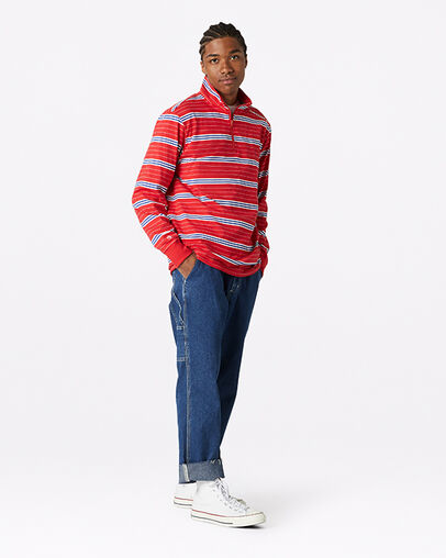 Twisted Varsity Half Zip Rugby University Red