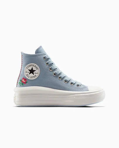 Chuck Taylor All Star Move Platform Rose Cross Stitch Wet Stone/Wet Stone, Outer Side View