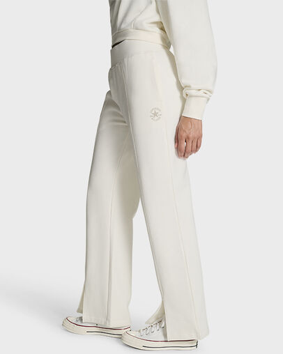 Split Leg Knit Pant Egret, Full Body View