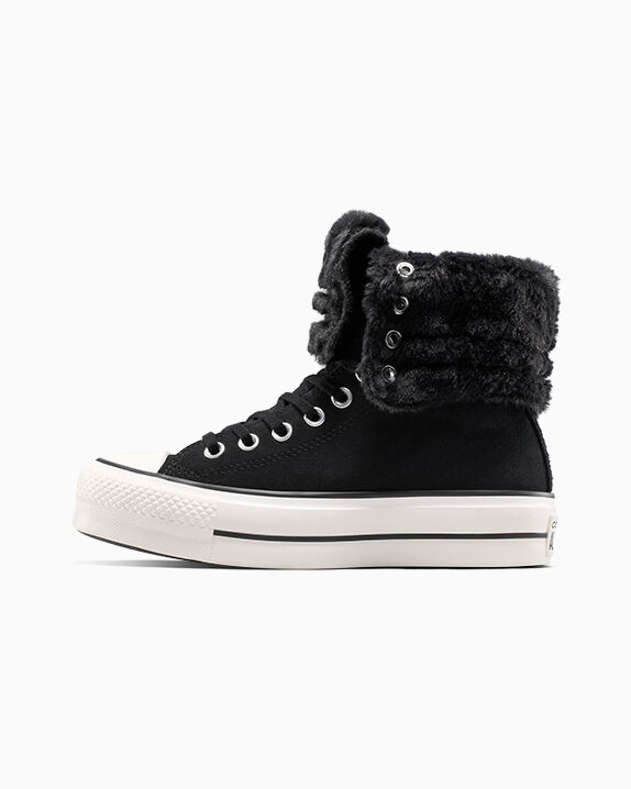 Chuck Taylor All Star Fold-Over Lift Platform XHi Faux Fur Women's