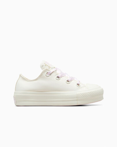 Chuck Taylor All Star Lift Matte Satin Egret/Lilac Daze/Egret, Outer Side View