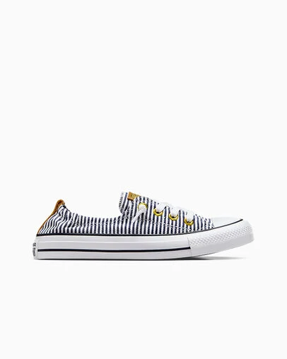 Chuck Taylor All Star Shoreline Slip Herringbone Stripe Obsidian/White/Trek Tan, Outer Side View