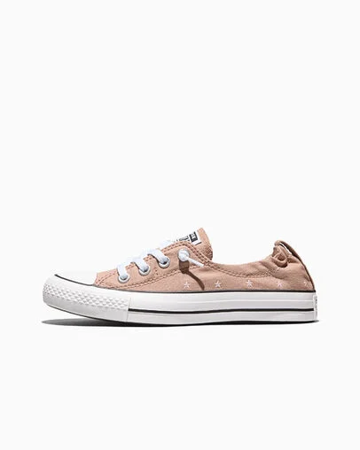 Chuck Taylor All Star Shoreline Embroidered Stars Dried Earth Brown/New Found Bloom Pink/White, Inner Side View