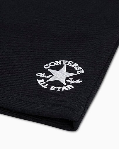 Embroidered Chuck Taylor Patch French Terry Shorts Black