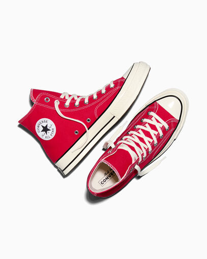 Chuck 70 Canvas Enamel Red/Egret/Black, Angled View