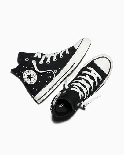 Chuck Taylor All Star Mini Studs Black/Pink/Very Peri Purple, Angled View