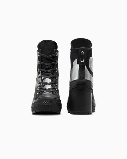 Chuck 70 De Luxe Heel Chrome Total Eclipse/Silver, Heel View